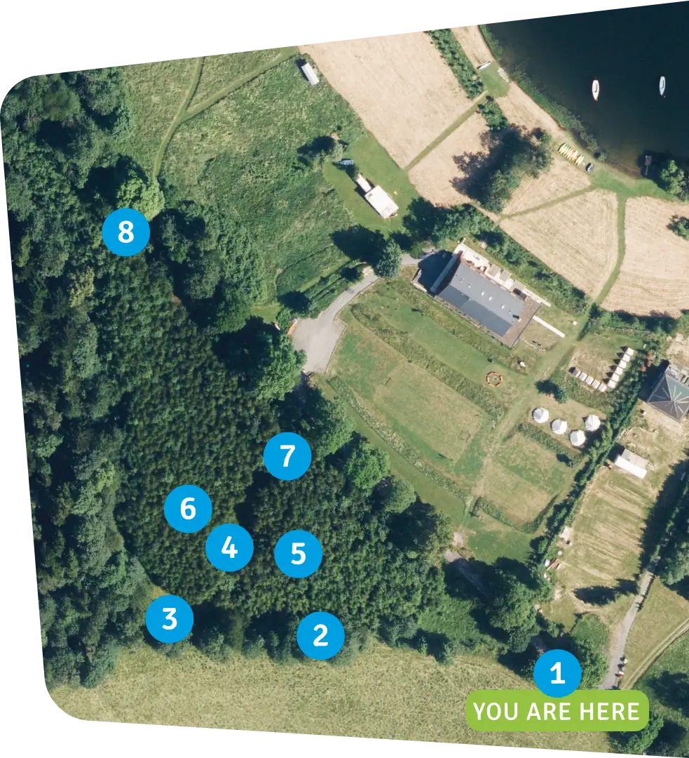 Trail map showing all 8 stops
